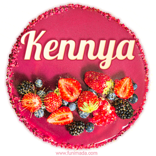 Happy Birthday Cake with Name Kennya - Free Download