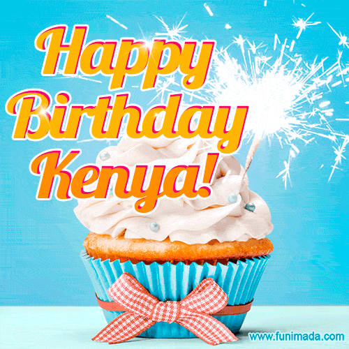 Happy Birthday, Kenya! Elegant cupcake with a sparkler.