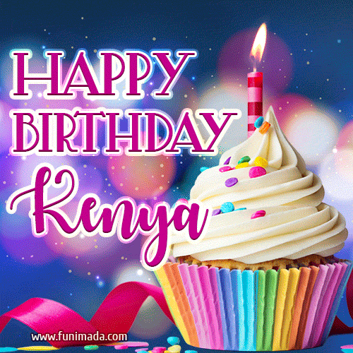 Happy Birthday Kenya - Lovely Animated GIF