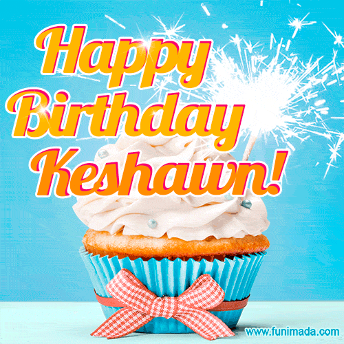 Happy Birthday, Keshawn! Elegant cupcake with a sparkler.