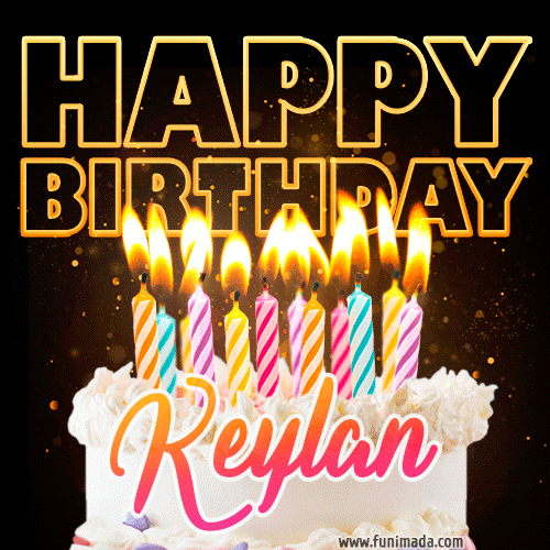 Keylan - Animated Happy Birthday Cake GIF for WhatsApp