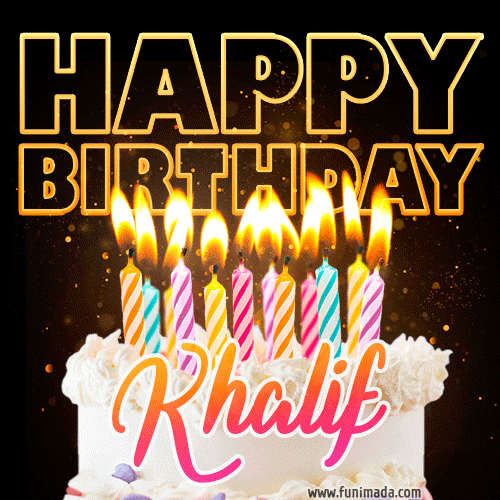 Khalif - Animated Happy Birthday Cake GIF for WhatsApp