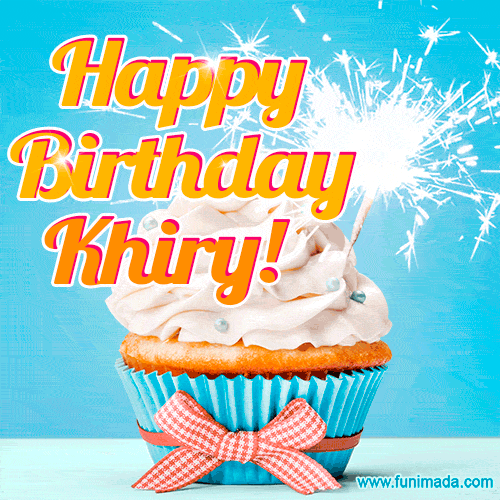 Happy Birthday, Khiry! Elegant cupcake with a sparkler.