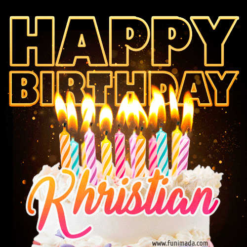 Khristian - Animated Happy Birthday Cake GIF for WhatsApp