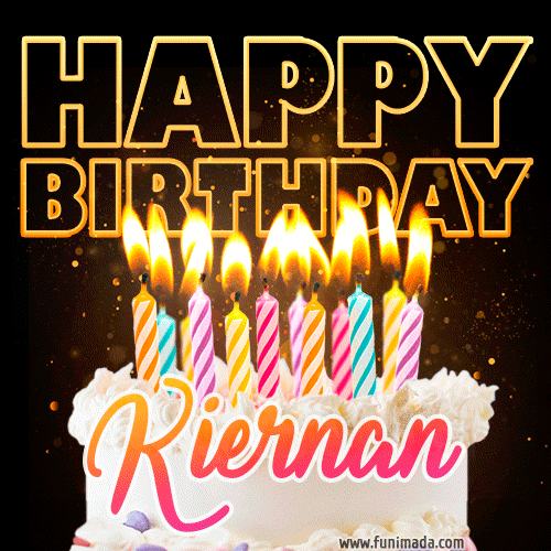 Kiernan - Animated Happy Birthday Cake GIF for WhatsApp