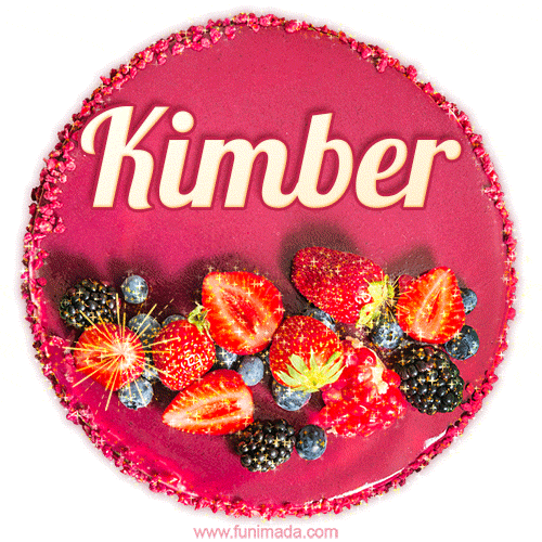 Happy Birthday Cake with Name Kimber - Free Download