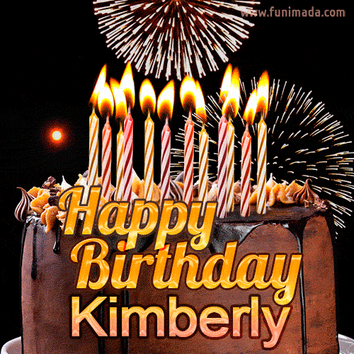 Chocolate Happy Birthday Cake for Kimberly (GIF)