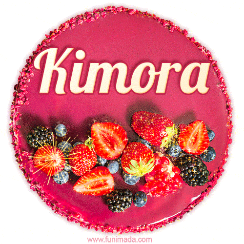 Happy Birthday Cake with Name Kimora - Free Download
