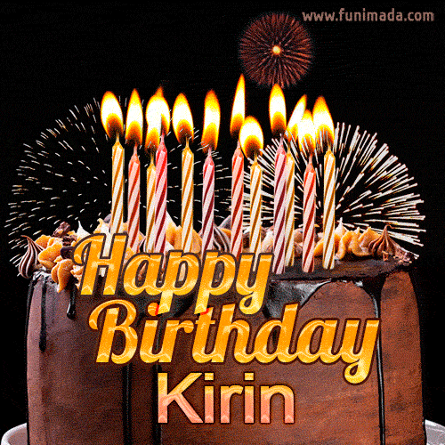 Chocolate Happy Birthday Cake for Kirin (GIF)