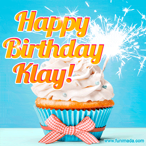 Happy Birthday, Klay! Elegant cupcake with a sparkler.