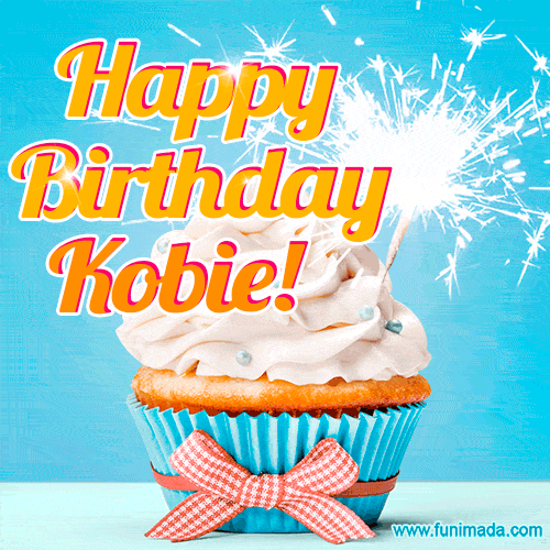 Happy Birthday, Kobie! Elegant cupcake with a sparkler.