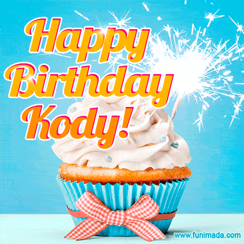 Happy Birthday, Kody! Elegant cupcake with a sparkler.