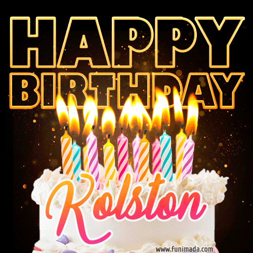 Kolston - Animated Happy Birthday Cake GIF for WhatsApp