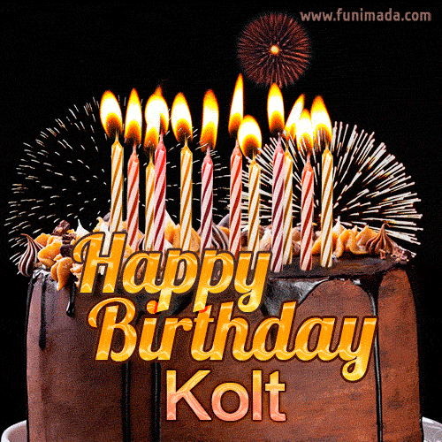 Chocolate Happy Birthday Cake for Kolt (GIF)