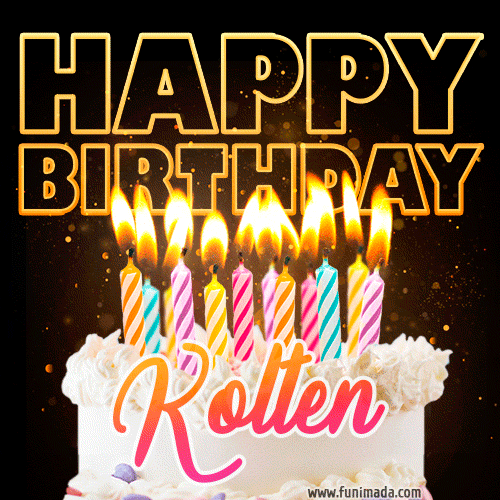 Kolten - Animated Happy Birthday Cake GIF for WhatsApp