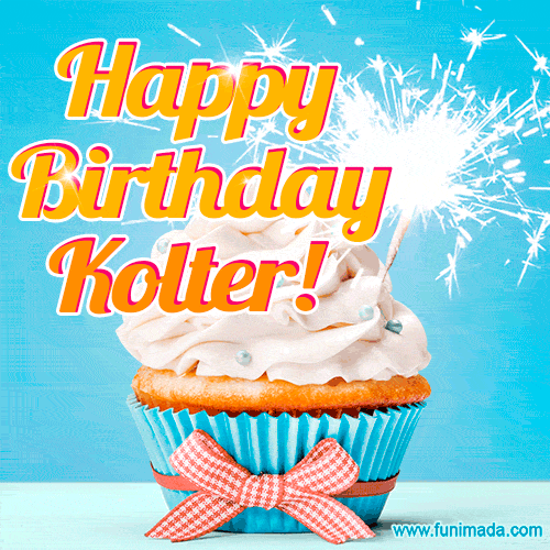 Happy Birthday, Kolter! Elegant cupcake with a sparkler.
