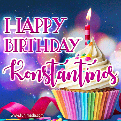Happy Birthday Konstantinos - Lovely Animated GIF