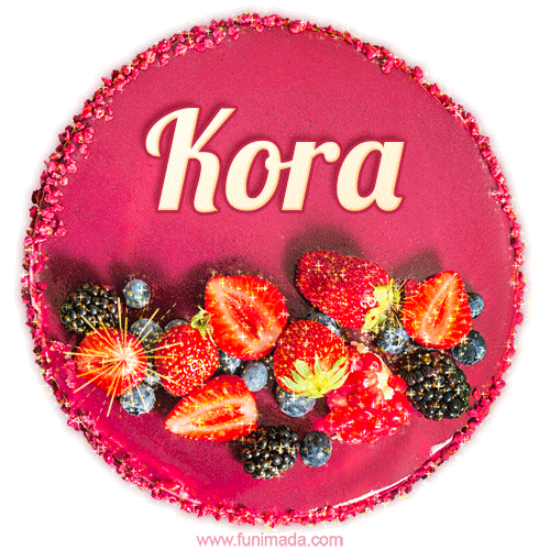 Happy Birthday Cake with Name Kora - Free Download