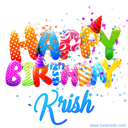 Happy Birthday Krish - Creative Personalized GIF With Name