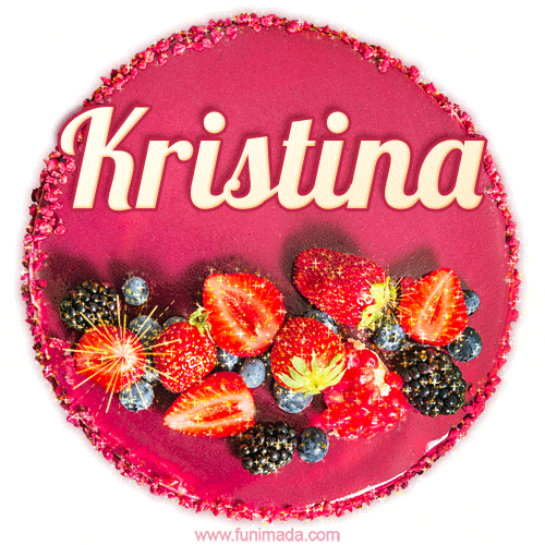 Happy Birthday Cake with Name Kristina - Free Download