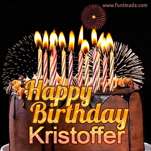 Chocolate Happy Birthday Cake for Kristoffer (GIF)