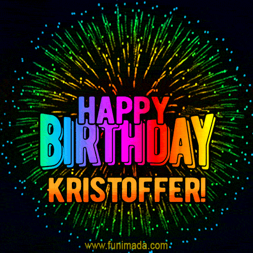 New Bursting with Colors Happy Birthday Kristoffer GIF and Video with Music