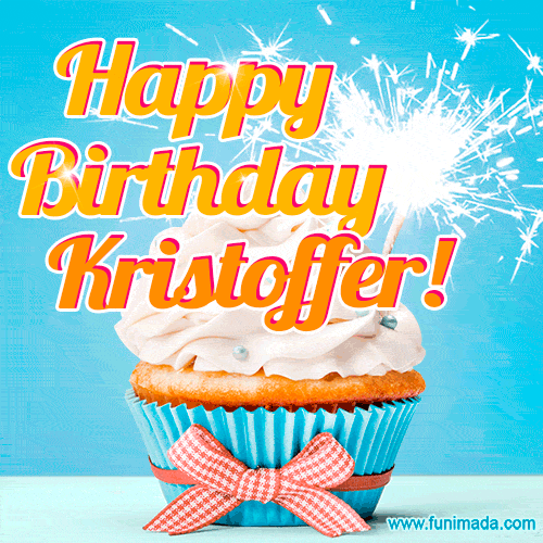 Happy Birthday, Kristoffer! Elegant cupcake with a sparkler.