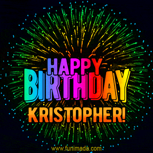 New Bursting with Colors Happy Birthday Kristopher GIF and Video with Music