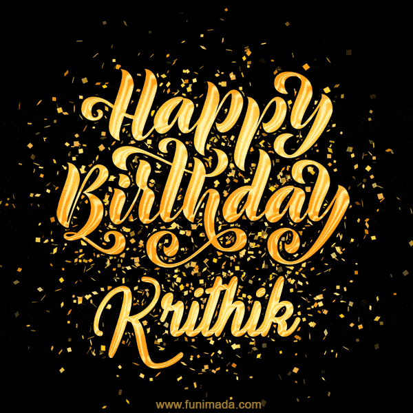 Happy Birthday Card for Krithik - Download GIF and Send for Free