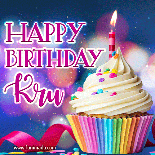 Happy Birthday Kru - Lovely Animated GIF