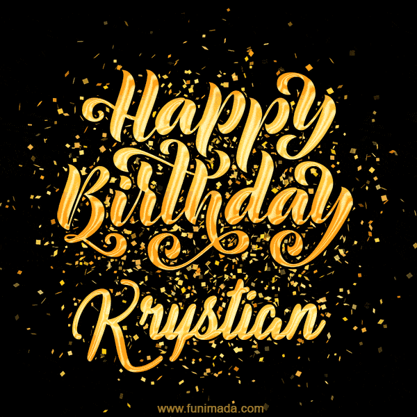 Happy Birthday Card for Krystian - Download GIF and Send for Free