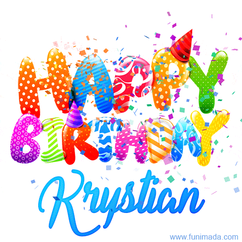 Happy Birthday Krystian - Creative Personalized GIF With Name