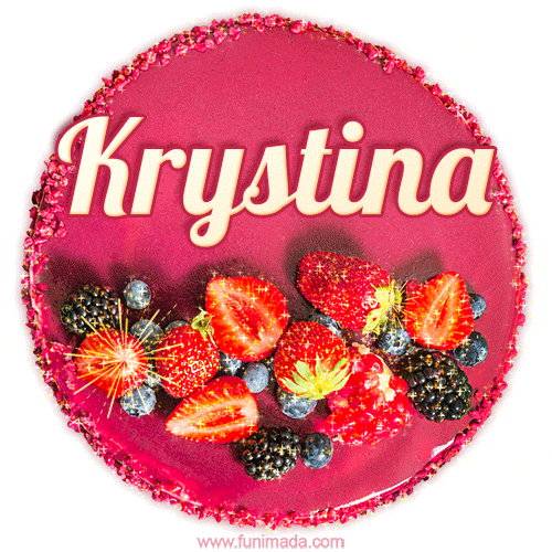 Happy Birthday Cake with Name Krystina - Free Download