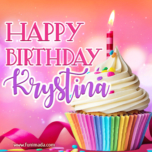 Happy Birthday Krystina - Lovely Animated GIF