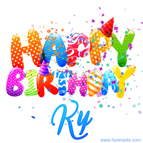 Happy Birthday Ky - Creative Personalized GIF With Name