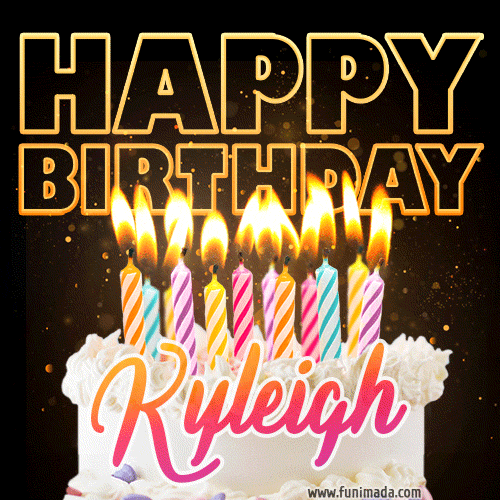 Kyleigh - Animated Happy Birthday Cake GIF Image for WhatsApp
