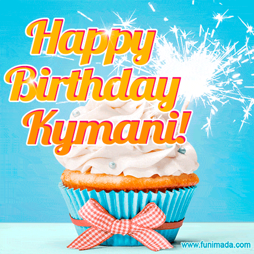 Happy Birthday, Kymani! Elegant cupcake with a sparkler.