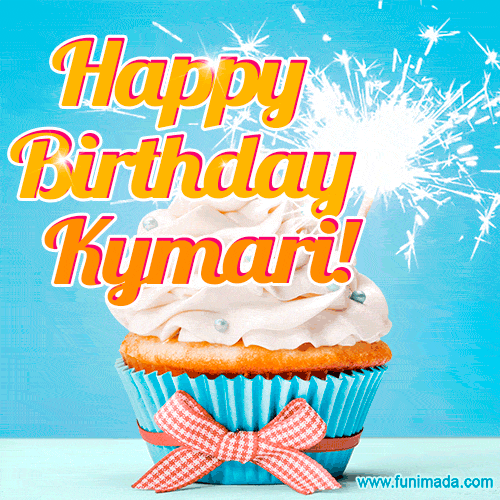 Happy Birthday, Kymari! Elegant cupcake with a sparkler.
