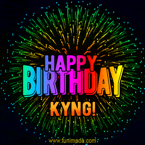 New Bursting with Colors Happy Birthday Kyng GIF and Video with Music