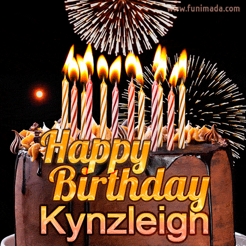Chocolate Happy Birthday Cake for Kynzleigh (GIF)