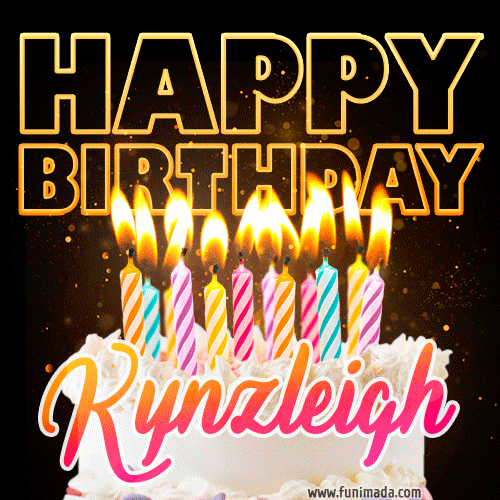 Kynzleigh - Animated Happy Birthday Cake GIF Image for WhatsApp