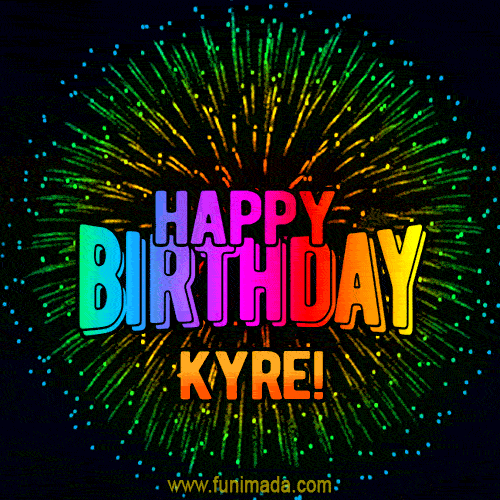 New Bursting with Colors Happy Birthday Kyre GIF and Video with Music