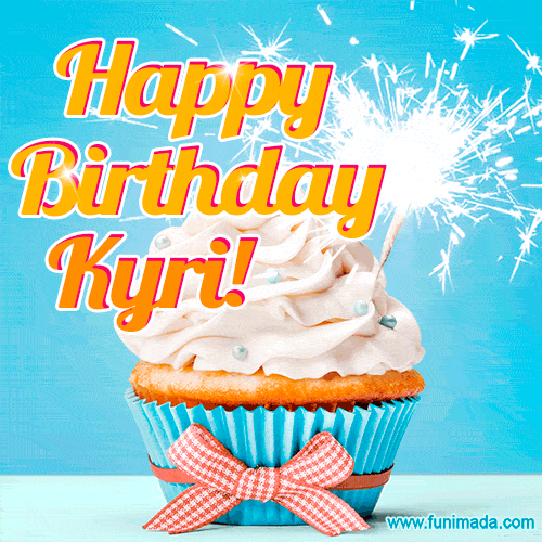 Happy Birthday, Kyri! Elegant cupcake with a sparkler.