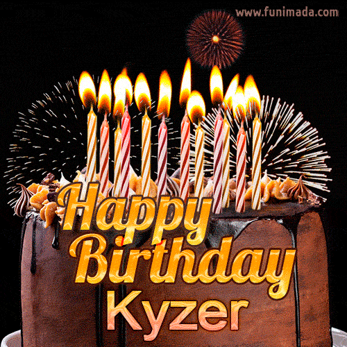 Chocolate Happy Birthday Cake for Kyzer (GIF)