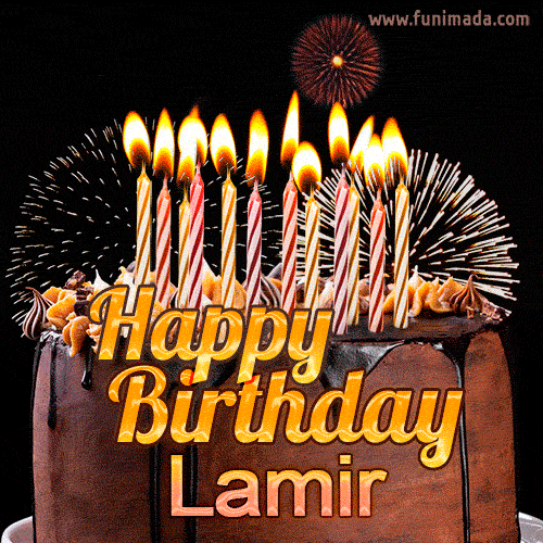 Chocolate Happy Birthday Cake for Lamir (GIF)