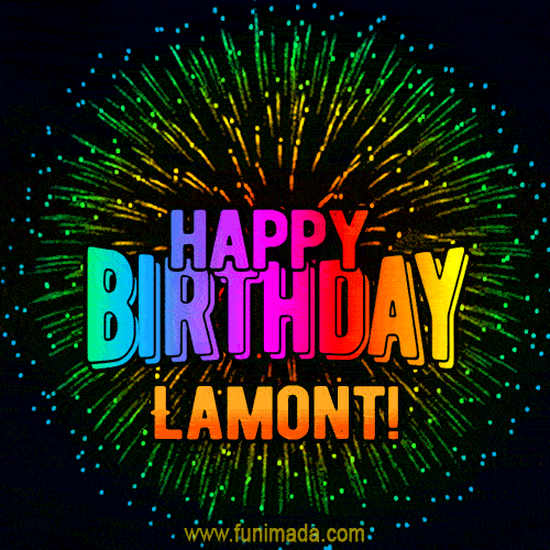New Bursting with Colors Happy Birthday Lamont GIF and Video with Music