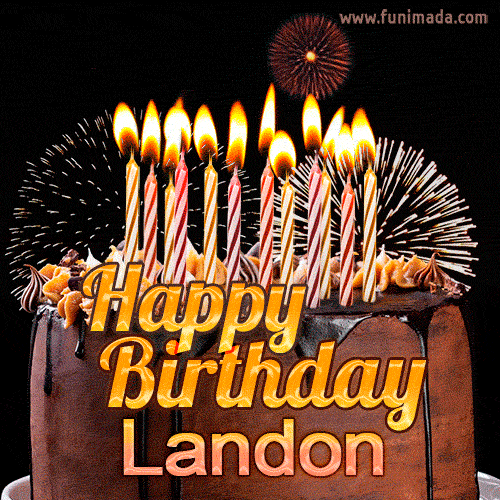 Chocolate Happy Birthday Cake for Landon (GIF)