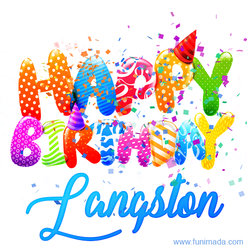 Happy Birthday Langston - Creative Personalized GIF With Name