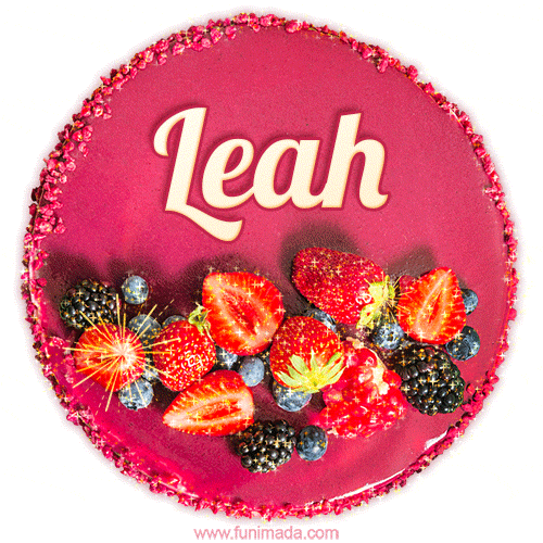 Happy Birthday Cake with Name Leah - Free Download