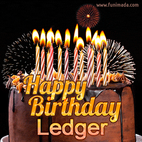 Chocolate Happy Birthday Cake for Ledger (GIF)